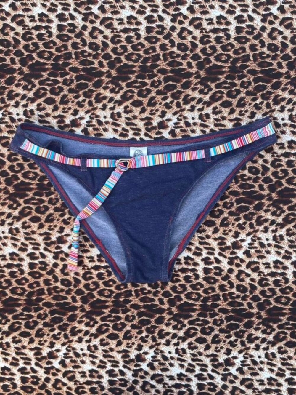 retro y2k denim bikini bottoms